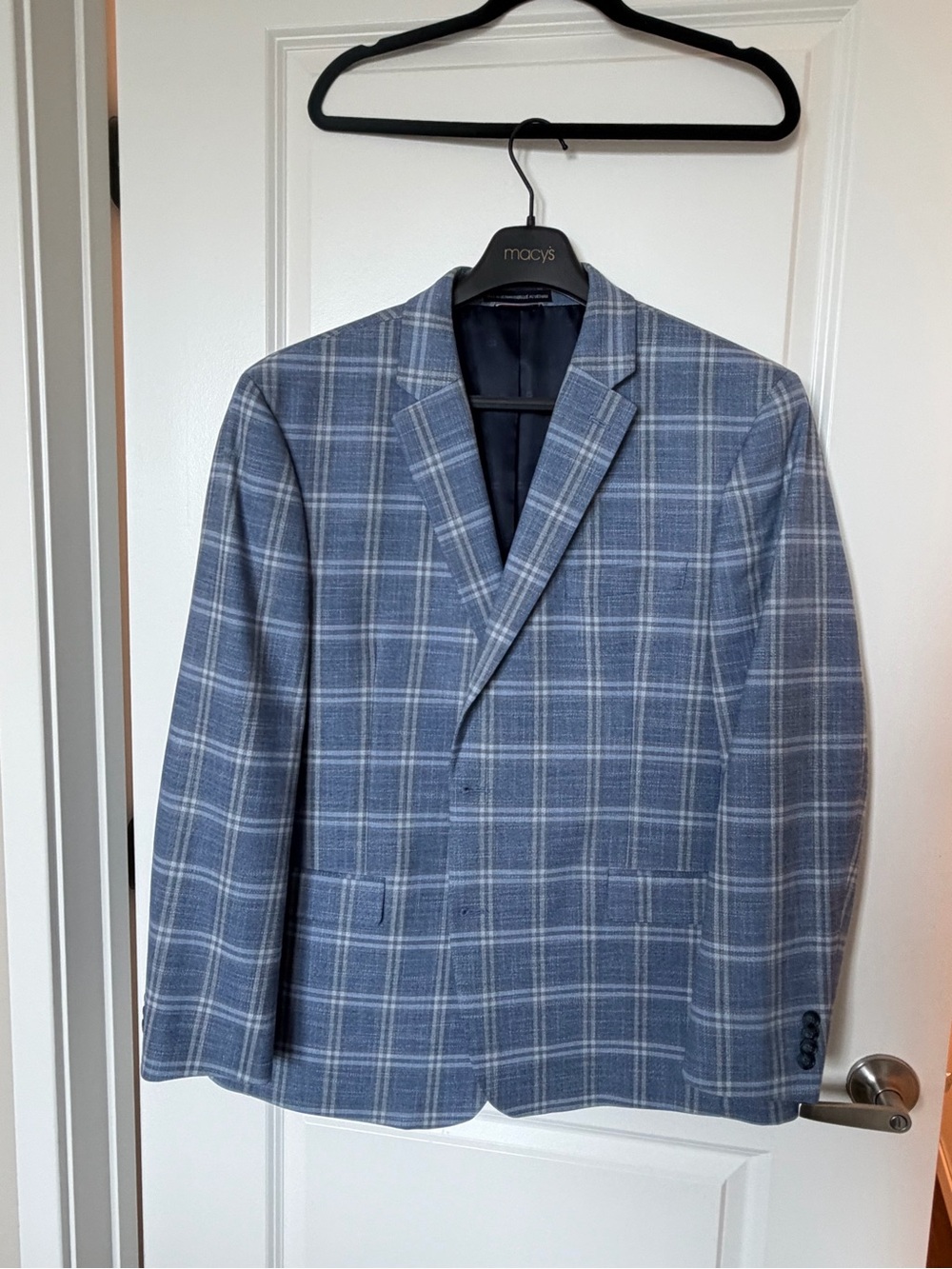Tommy Men’s Size 46 Blue Plaid Blazer Sport Coat
